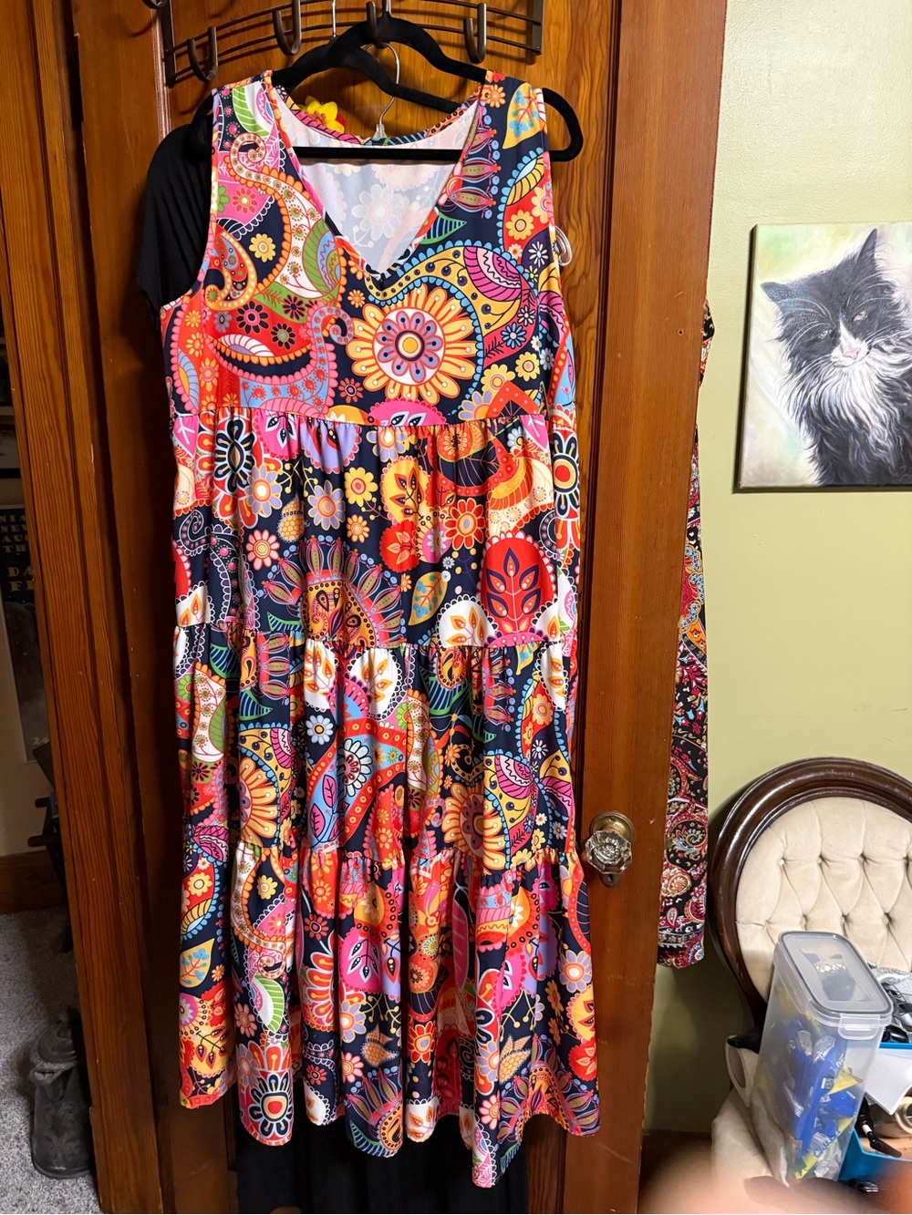 Vibrant Multicolor Floral Tiered Maxi Dress